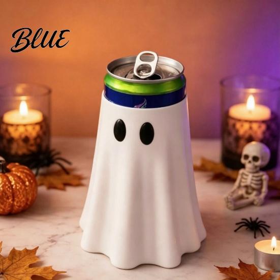 Flexibler Silikon-Dosenbezug Halloween-Hexenhut Geisterhalter Gruselige Isolierhülle für Standard-Feiertagsgetränke Soda Bier,