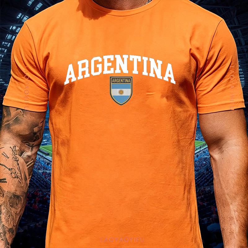 Maglietta Unisex Campione Argentina Sostenitore Grafica Stemma Nazionale Retrò Cotone Unisex Unisex Streetwear Maglietta Sportiva