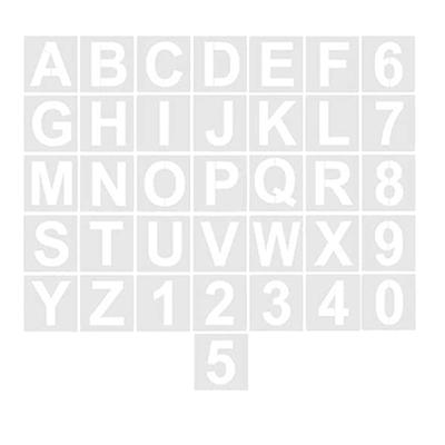 Alphabet Letter Stencils 36 Pcs Reusable Plastic Letter Number Templates Art Craft Stencils for Wood Wall Chalkboard Signage