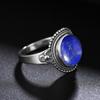 Natural 8*10MM Lapis Lazuli Finger Ring  Rings for Women Gift S Silver Flower Shaped Ring