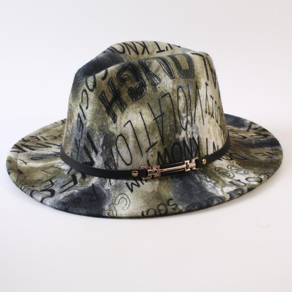 New European and American style letter printing fashion top hat men's and women's fashion jazz hat sunscreen sun hat