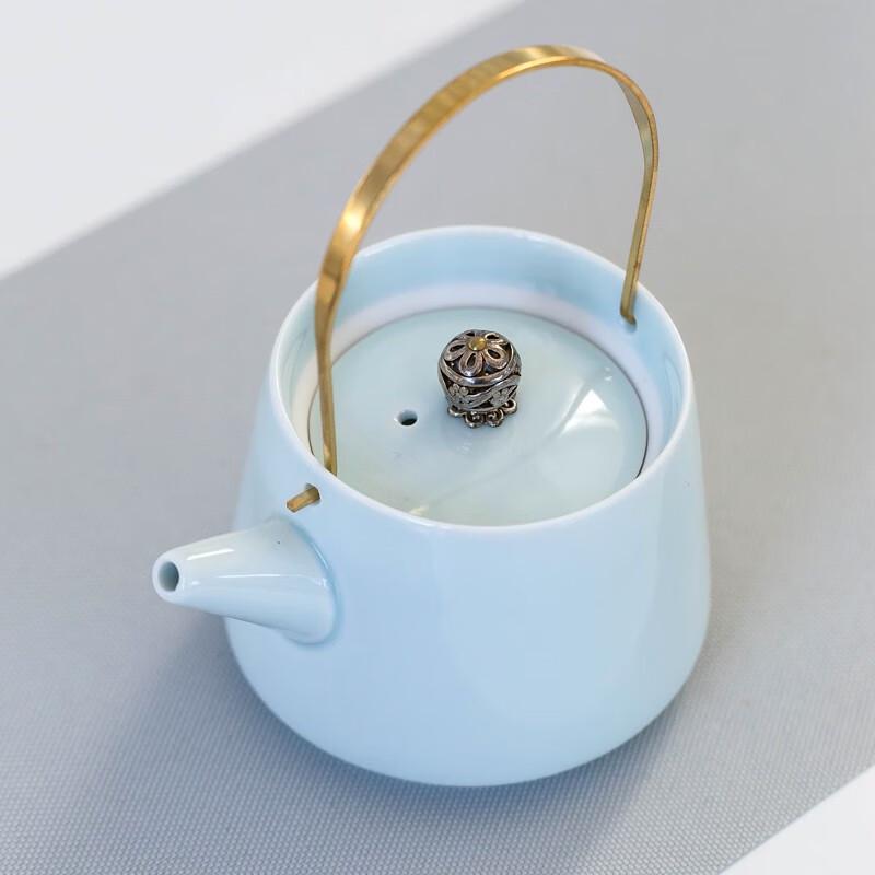 DARUNYAO Portable Yingqing Porcelain Tea Set (1 Pot, 4 Cups)