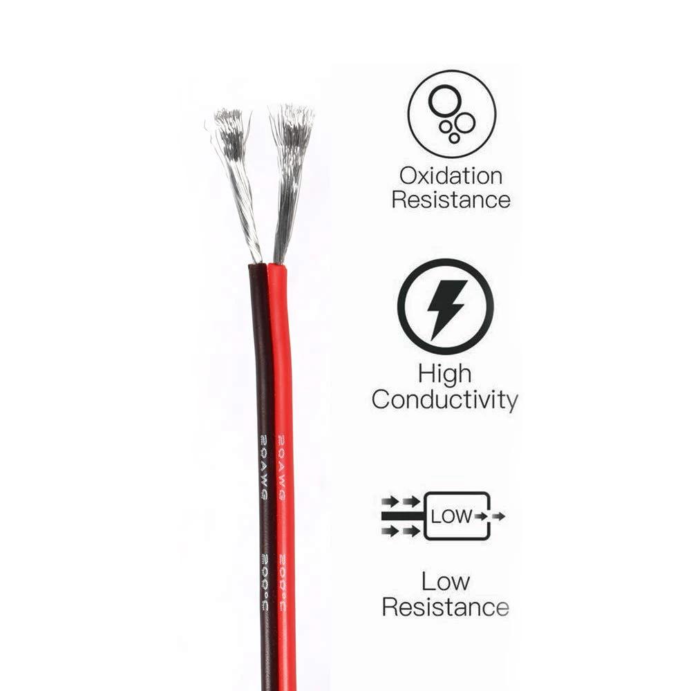 

10m Extension Cable with 2pin 20 AWG UL2468 2*0.5mm for LED Strip Tape String Connect Perfect for 12v 24v Electrical Wire 10m