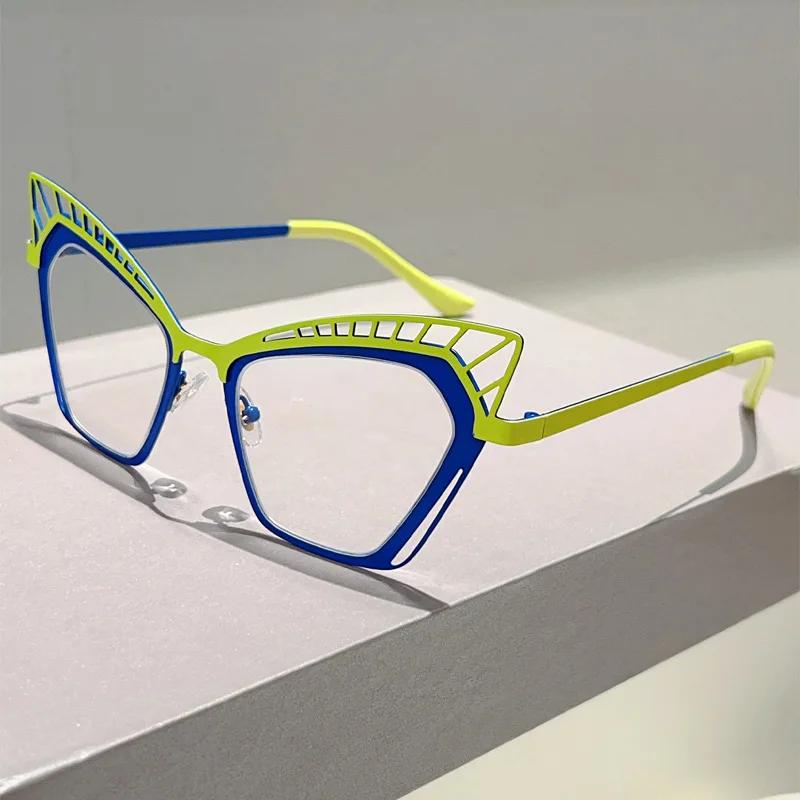 Vintage Anti Blue Light Optical Glasses Oversized Women Luxury Brand Designer Myopia Customize Prescription Eye Glasses Frames