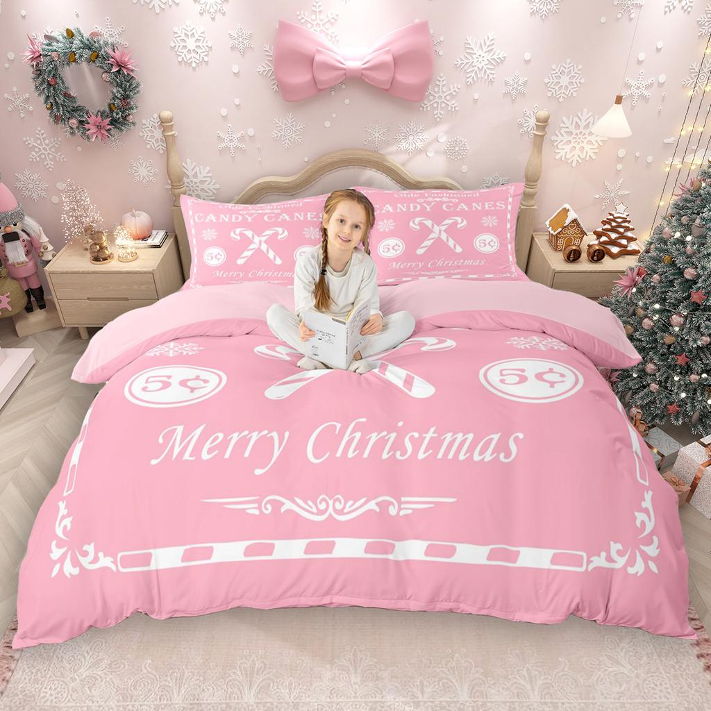 Comforter Homewish Girls Xmas Monogrammed 2Pcs/3Pcs Christmas Personalized Letter Bedding Happy New Year Gifts Bed Set