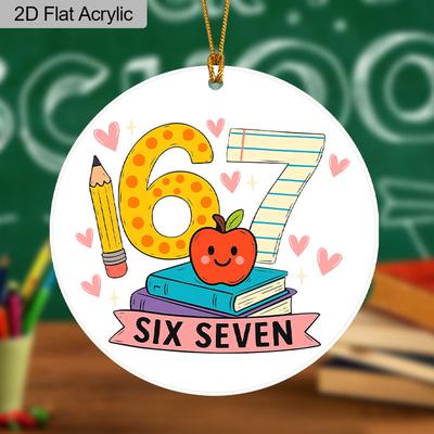 1 Stück Acryl 67 Schulthemen-Ornament Bleistift Apfel Buch Hängende Deko Zurück zur Schule Geschenk für Schüler Lehrer Klassenkameraden