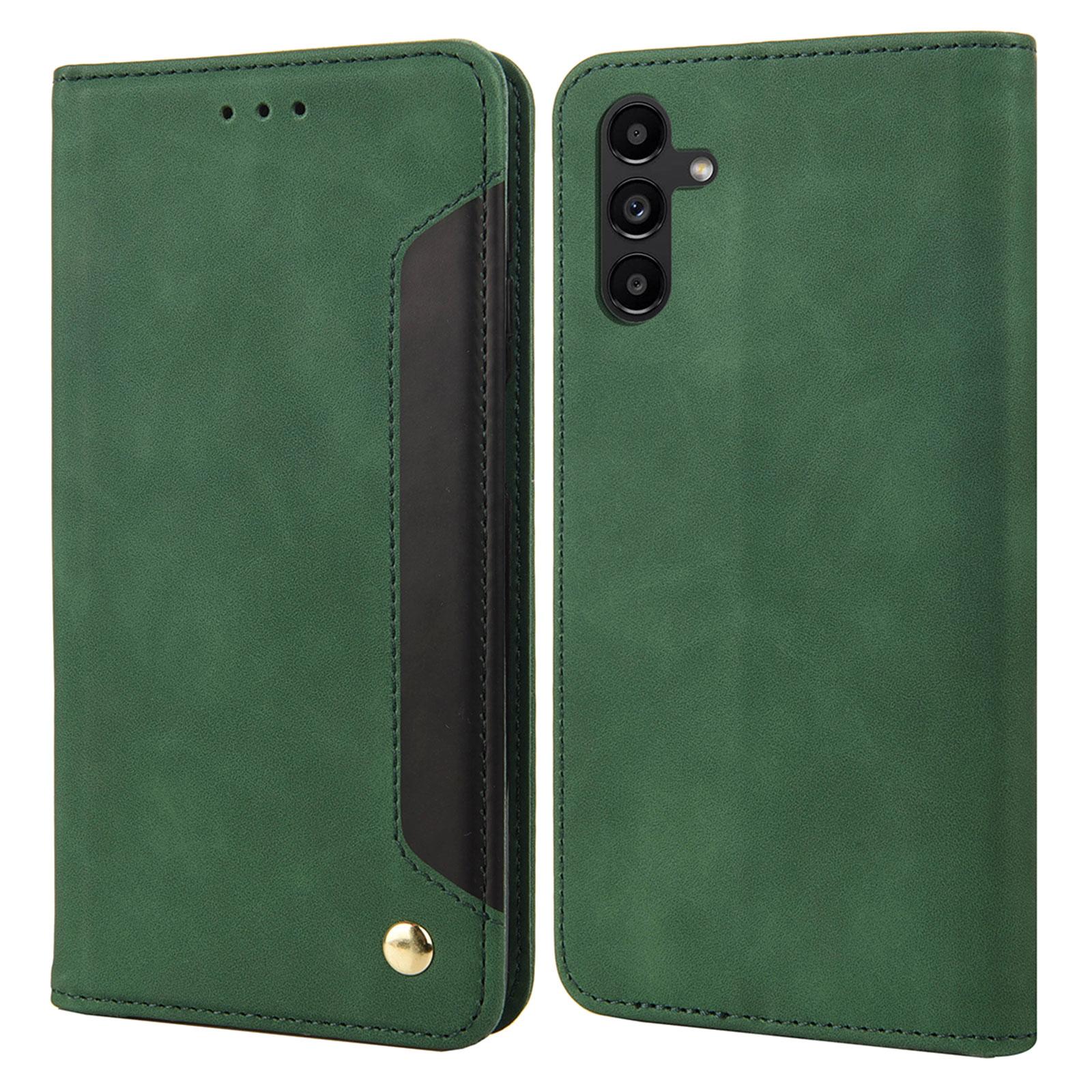 

For Samsung Galaxy A55 5G Case PU Leather Shockproof Protection Wallet Phone Cover Green