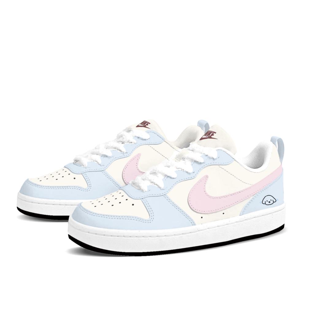 Nike Court Borough Milk Blue Puppy Low top Skateboard Shoes Women's Blue Pink FV8120-141(Team1121-)