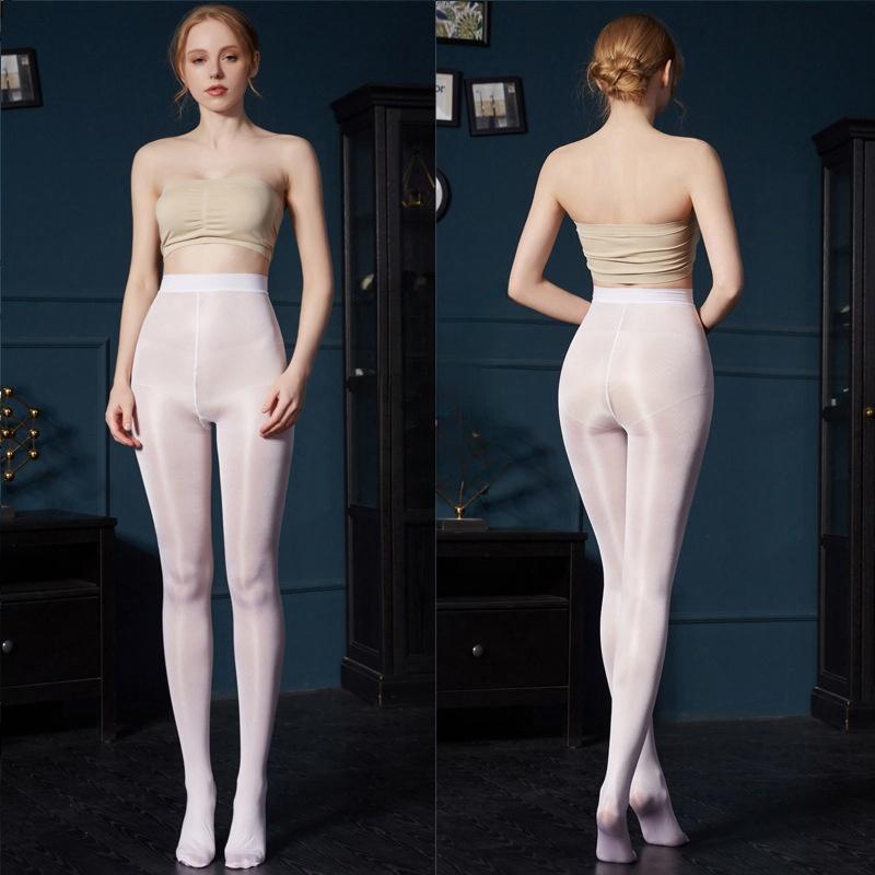 2025 New 70D Oil Glossy Shaping Leggings Tights Plus Size 5XL High Waist Tummy Control Shiny Yoga Pantyhose for Women