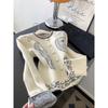 Women S Long Sleeve Knit Cardigan With Embroidery Vintage Sweater
