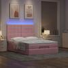 Ottoman Bed with Mattress & LEDs Pink 140x190 Cm Velvet