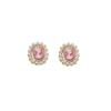 French Court Style Silver Needle Dangle Earrings with Geometric Design and Pearls