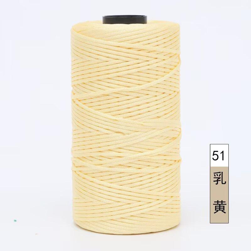 Mercerized Cotton And Linen Flat Belt Thread Light Body Ice Silk Thread Hand Crocheted Diy Hook Bag Hat Seat Cushion Hollow Thread