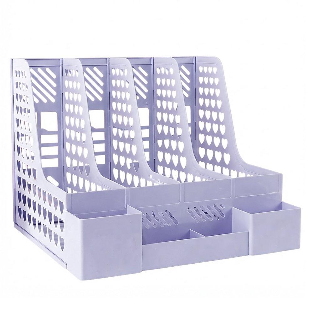 Removable Desktop File Storage Box Book Stand File Column Dormitory Desk Book Clip Bookshelf Compartments Student Book Stand