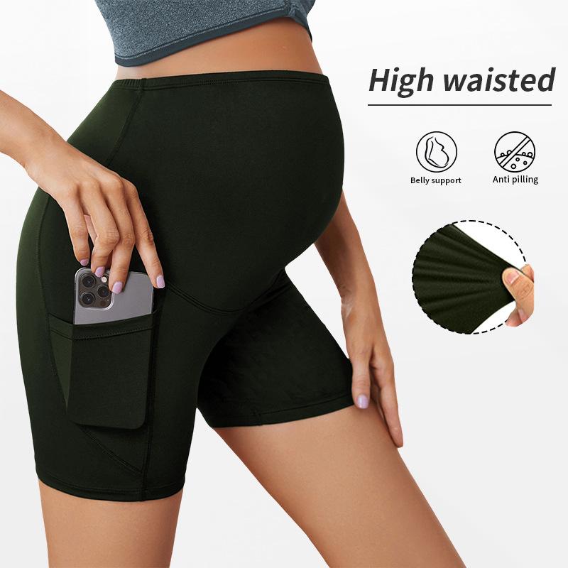 Women s maternity yoga pants, side pockets, high-waisted and hip-lifting-S