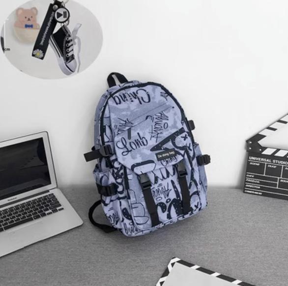 Schulrucksack trendige Marke Rucksack Herren Ins trendig cool große Kapazität Graffiti Rucksack Schüler Pendler Schulrucksack College-Studenten Reise Rucksack