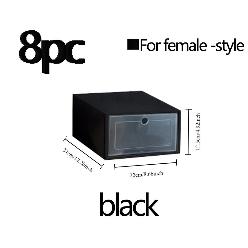 8 pc transparent plastic shoe box dustproof and moisture-proof home storage simple installation easy to store and move avail 6790₽