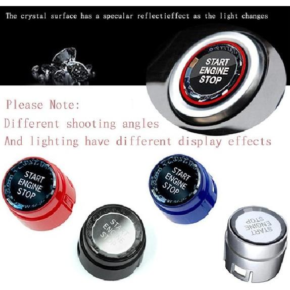 For BMW F10 F11 F07 F01 F02 Red Crystal Engine Start Stop Push Button Cover Trim