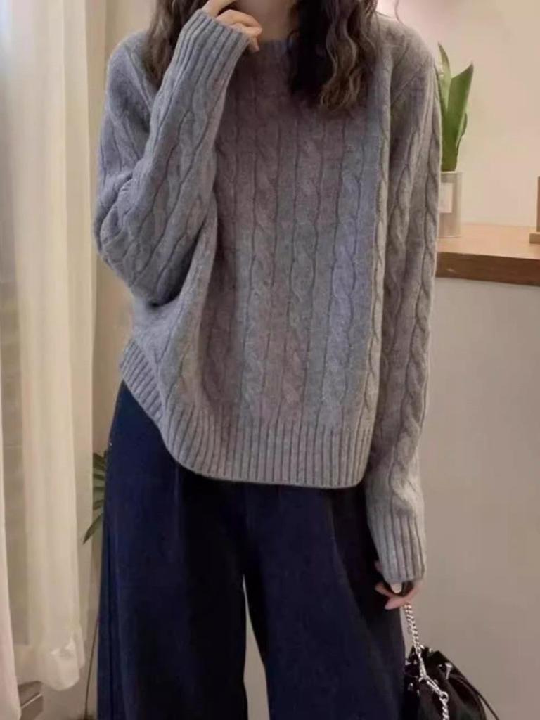 Women's Casual Loose Cable Knit Sweater