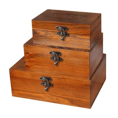 Storage Box Jewelry Sundries Vintage Wood Color 1pc