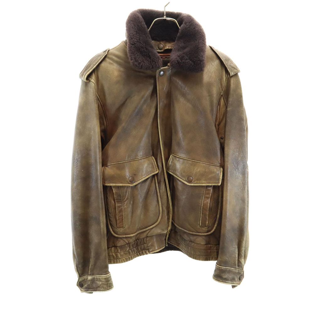 HARLEY DAVIDSON 90s Old Flight jacket 40 Brown With liner Men's Used