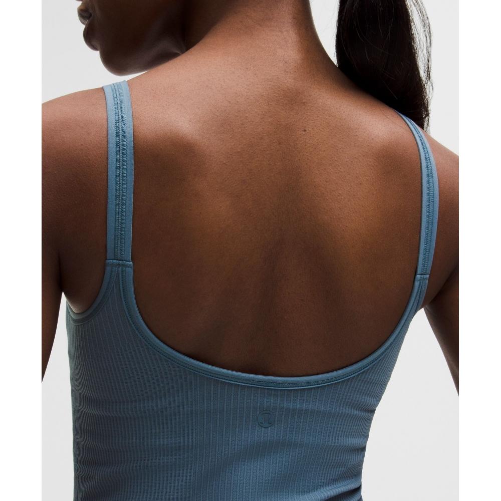 Lululemon EBB To Street SCoop NeCk Cropped Tank Top  Light Support  B C Cup Steel Blue Steel Blue