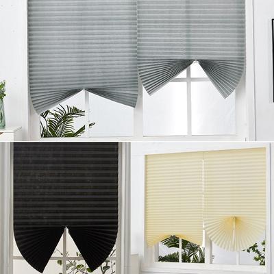Adhesive Blackout Darkening Pleated Window Shade Blinds Portable Temporary Blinds Bedroom Apartment Dorm Roller Blackout Curtain