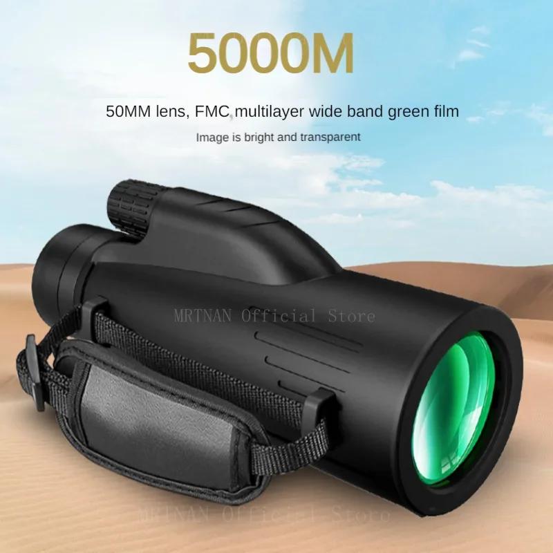 Telescop portabil Zoom HD 5000M, pliabil, la distanță lungă, mini telescop puternic pentru vânătoare, sport, camping, călătorie în aer liber