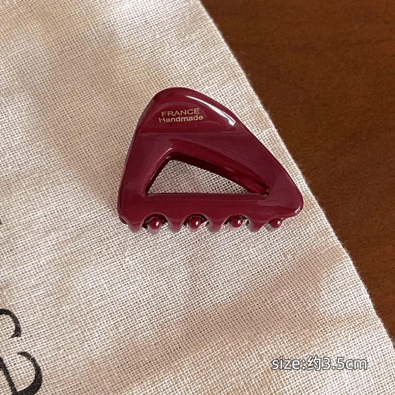 

Маленький зажим-краб из французского ацетата для женщин, ретро геометрический зажим для хвостика, заколки-акулы для женщин, милые аксессуары для волос, головной убор красный