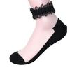 Women Fashion Ultrathin Transparent Beautiful Lace Flower Elastic Short Socks