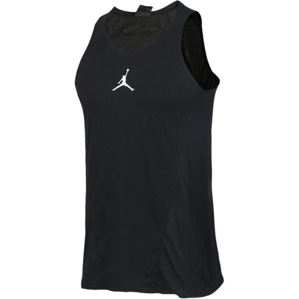 Jordan Breathable V-Neck Training Fitness Sleeveless Basketball Jersey Men Jersey Black 861487-010