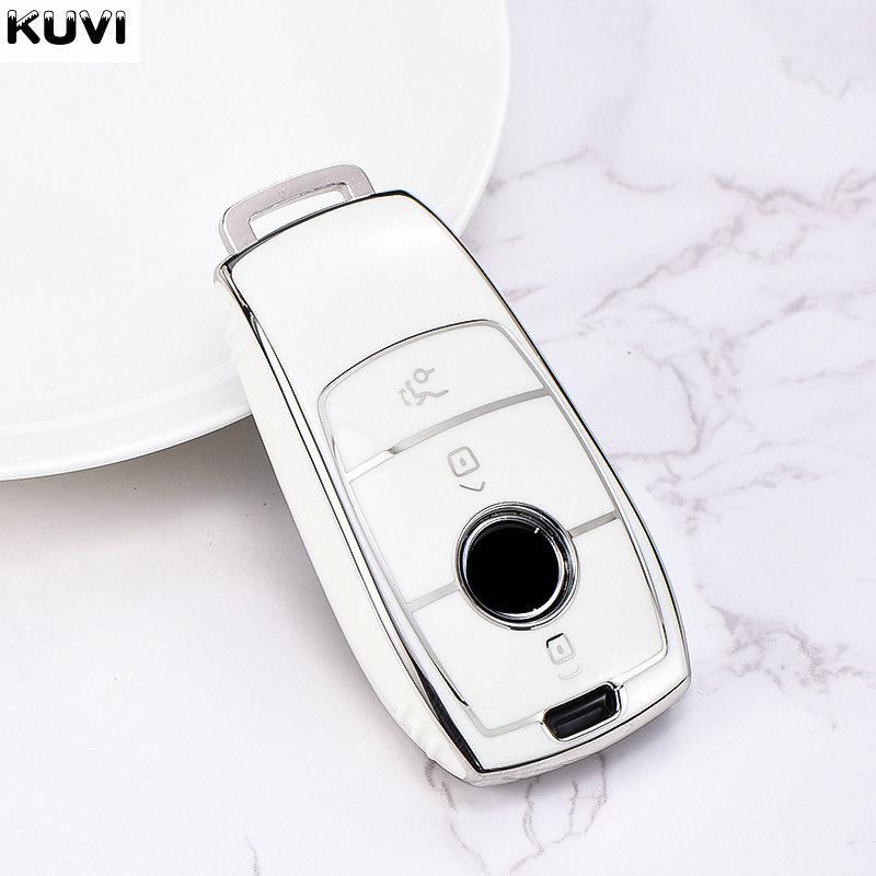 

New TPU Car Remote Key Case Cover Shell Fob for Mercedes Benz A C E S G Class GLC CLE CLA GLB GLS W177 W205 W213 W222 X167 AMG білий