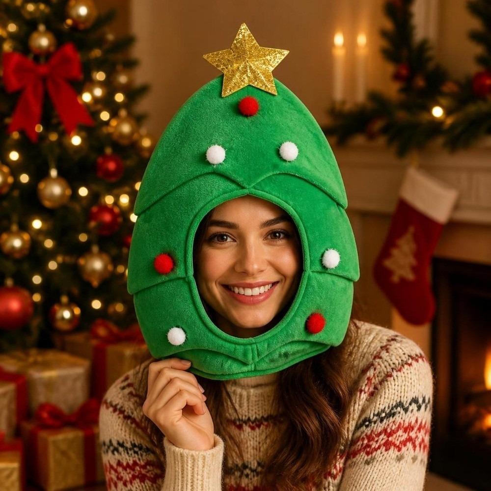 Cosplay Soft Plush Christmas Hat Tree Elk Festive Santa Claus Hat Funny New Year Clown Hat Party