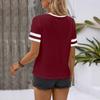 Women Summer  Top  Vacation Short Sleeve V Neck Loose Fit Shirt Spring Fashion Casual Clothes