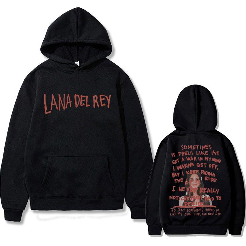 Autumn Winter Singer Lana Del Rey Get Free Lyrics Graphic Pure Printing Hoodie Men Vintage Unisex Oversized