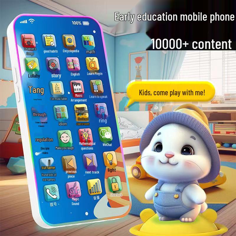Multifunctional Kids' Early Learning Phone with Lights, Sound, Stories, and Music