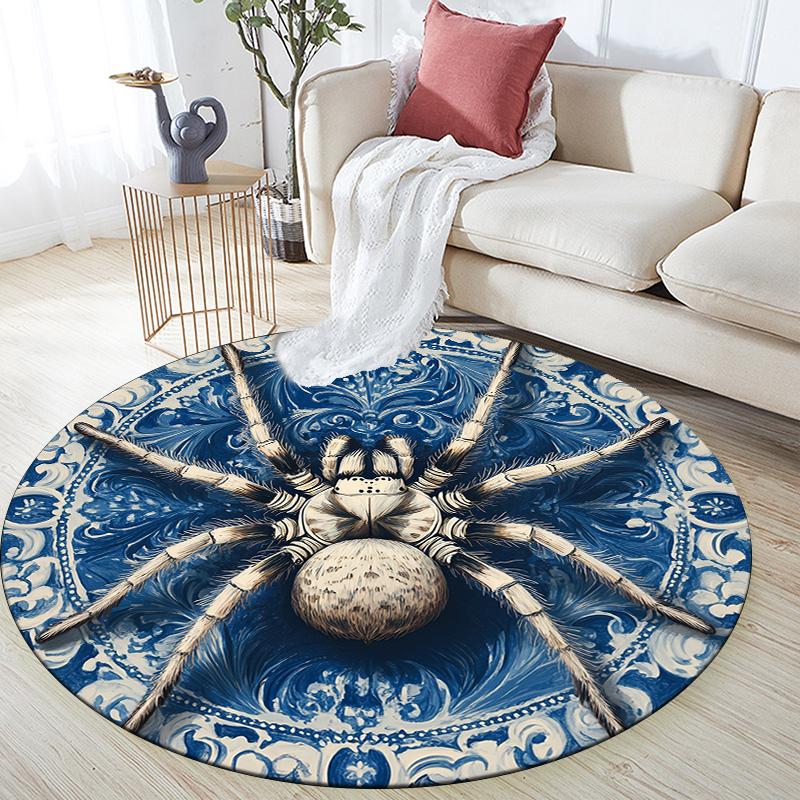 

Circular Spider Round Area Rug,Carpet Rug for Living Room Bedroom Sofa Playroom Decor,Non-slip Floor Mat 80cmx80cm