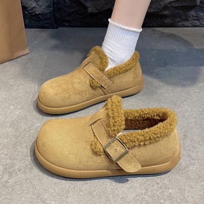 Botas de neve femininas de sola grossa para o inverno, leves, quentes, anticongelantes, acolchoadas, antiderrapantes, para uso casual, tênis de algodão, sapatos de pele