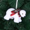 Christmas Cute Flocking White Bear Christmas Tree Ornaments Xmas Hanging Tree Pendants Toy Decoration Gift For Girl Boy Kid