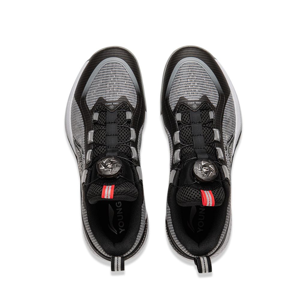 Li Ning Kids Mesh Fashion Sports Simple Versatile Comfortable Non-Slip Breathable Low-Top Basketball Shoes Kids sneaker Gray Black YKBV024-5