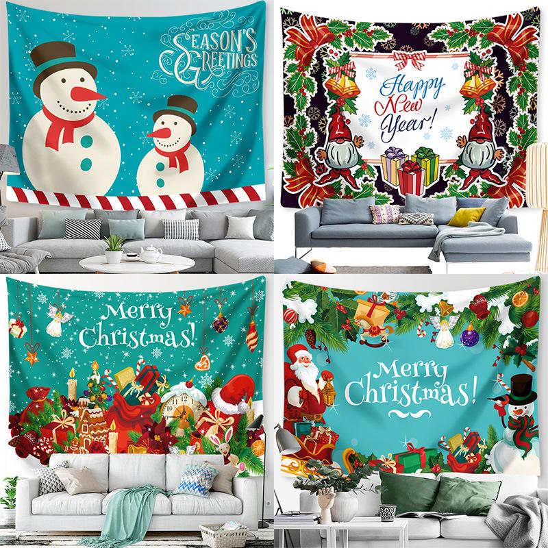 Christmas Tree Tapestry Santa Claus Hanging Cloth Background Cloth Christmas Tree