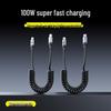 100W Dual Type-C Fast Charging Retractable Cable for Apple & Huawei Honor