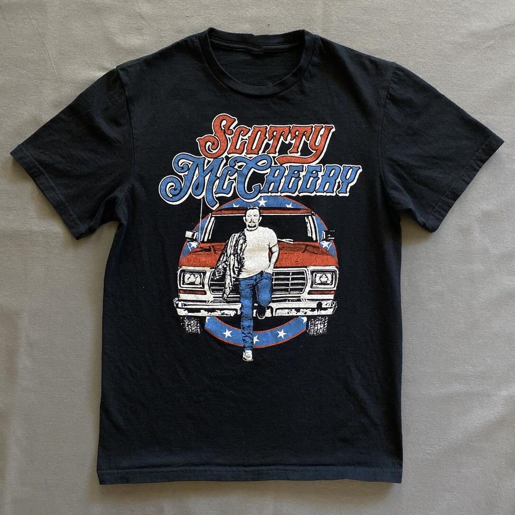 Scotty McCreery Tour 100% Cotton T-shirt Hip-hop Retro Short-sleeved Versatile Top Suitable for Both Men and Women