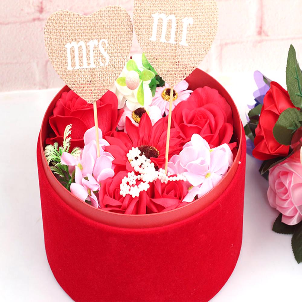 

2шт естественная свадебная мешковина сердце флаг DIY Craftwork стен декор для