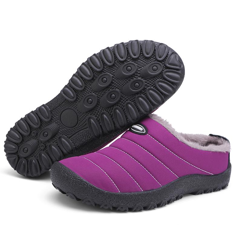 Winter Men Slippers Cotton Plus Fur Shoes Women Snow Outdoor Warm Fur Sneakers Non-slip Warm Furry  Footwear Thick Platform Winter Slides