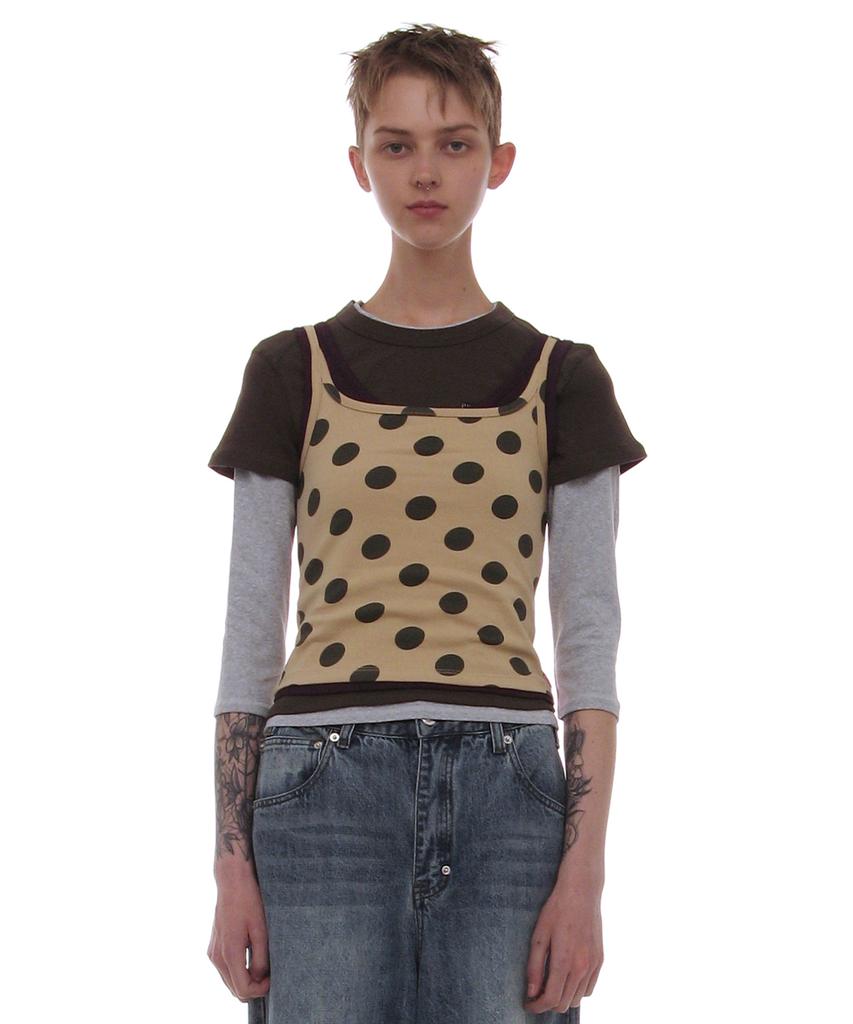 PARTIMENTO WOMEN Pwc (Set) Four-In-One Multi Overlay Top_Dot Beige