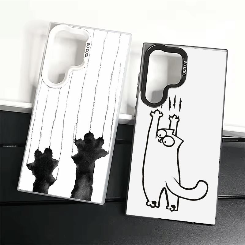 Cat Footprint Funny Scratch Paw Cute Shockproof Phone Case for Samsung Galaxy S26 Edge S25 Ultra S24 FE S23 Plus S21 Cover Anti