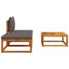 3 Piece Garden Sofa Set with Cushions Wood (Acacia) & Rope