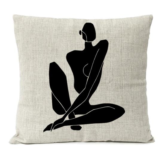 Home Decorative Black Geometric Linen Pillow Cover Boho Bohemia Throw Pillow Art Cushion Decoration Sofa Pillowcase 60x60