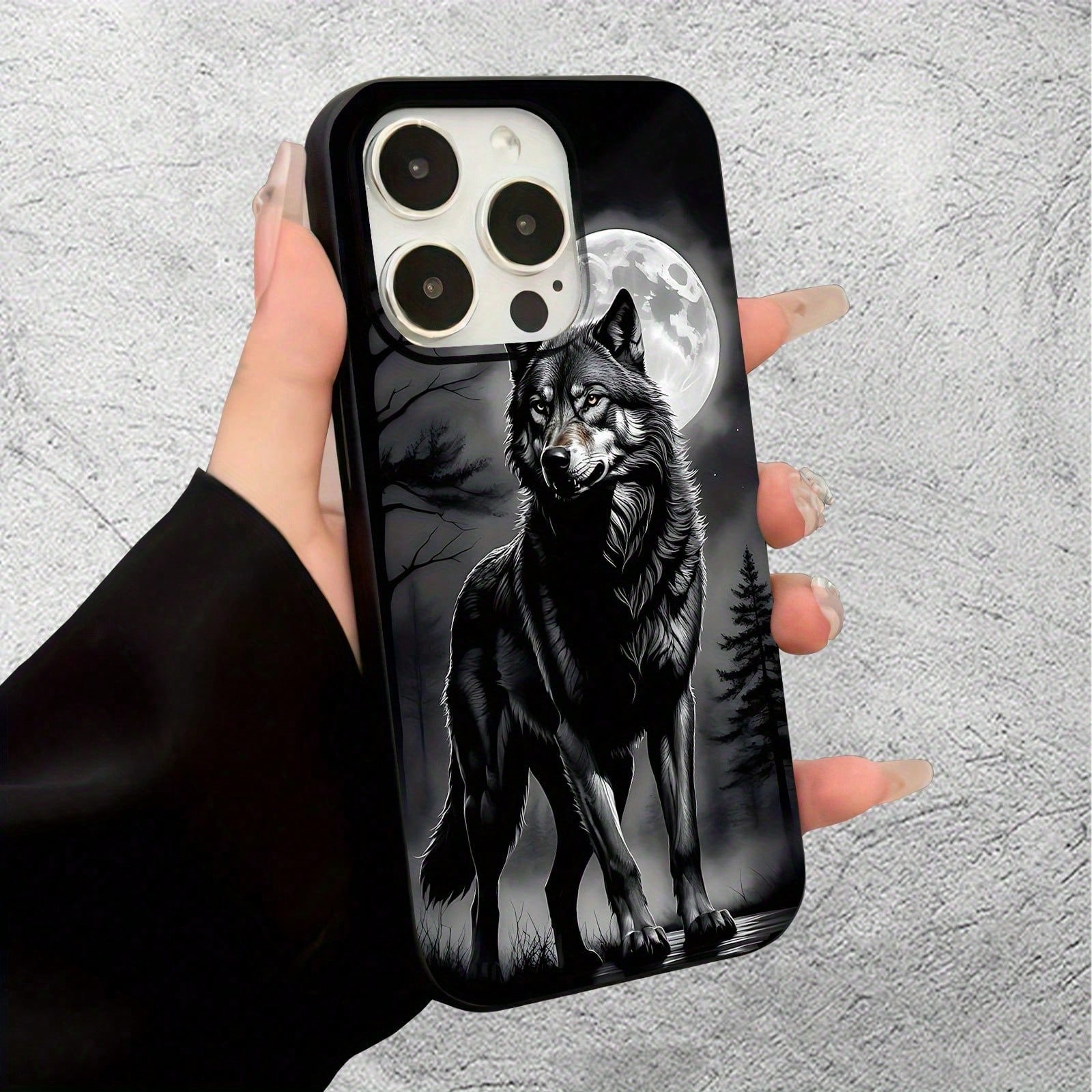 

Wolf Howling At Moon Silhouette Frosted TPU Phone Case For IPhone 15 Pro Max & Samsung Galaxy S24 Ultra, Shockproof Cover XIAOMI 17 Ultra різнокольоровий